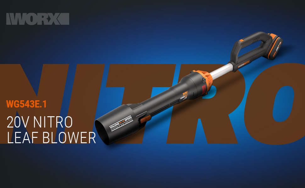 WORX 20V Max Battery Blower | WG543E.9 | Powerful Brushless Motor | PowerShare | No Battery Or Charger Included | 2 Speeds | Air Amplified Turbine