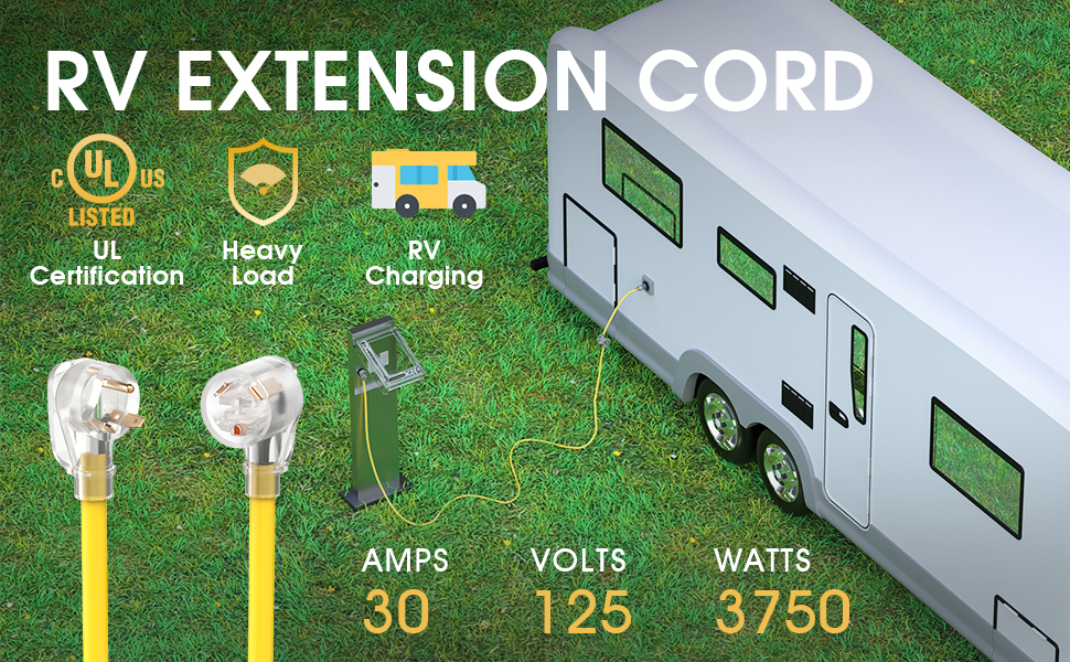 TOOLIOM 30 Amp RV Extension Cord 50 FT, NEMA TT30P to TT