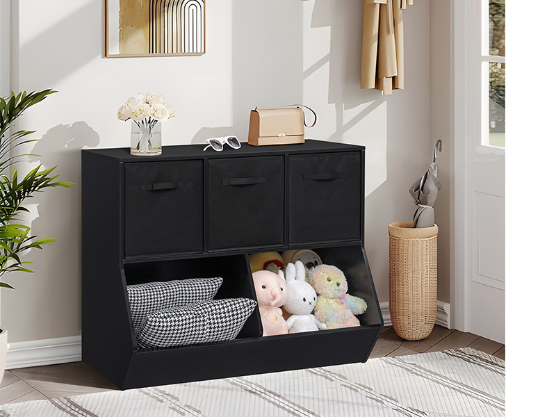 Iwell Toy Storage with 3 Drawers, Kids Bookshelf