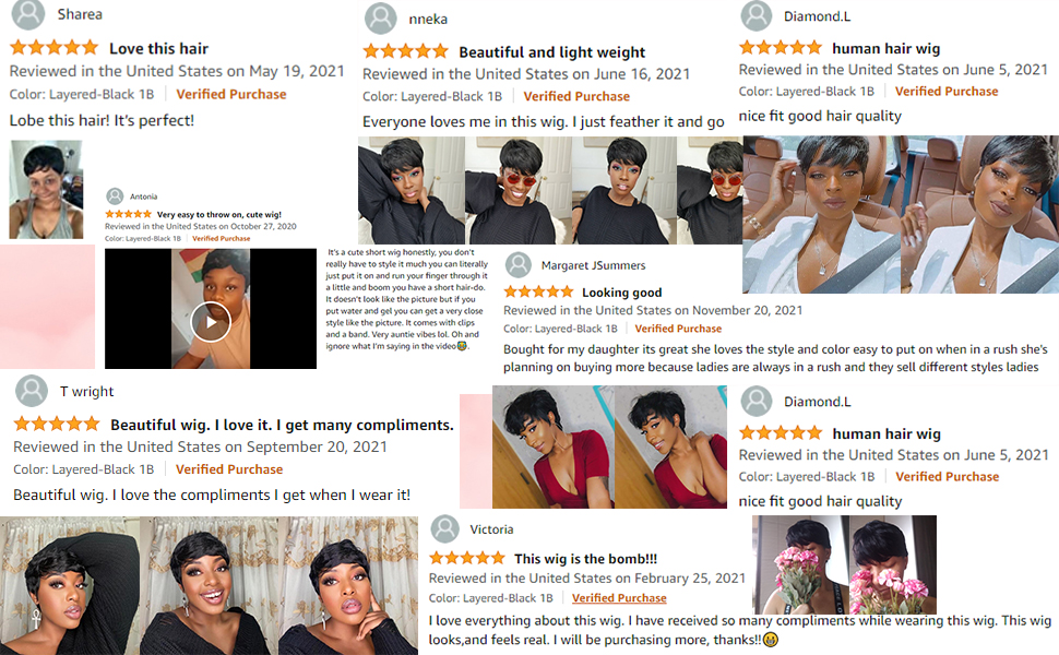 short pixie cut wigs human hair