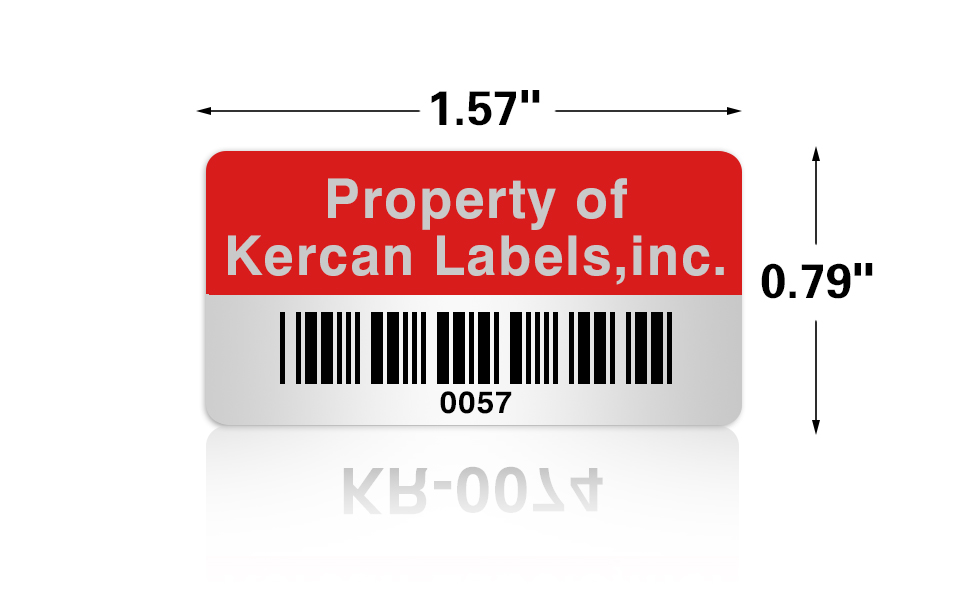 Kercan Custom Asset Tags Customized Barcode Labels 1.57" x
