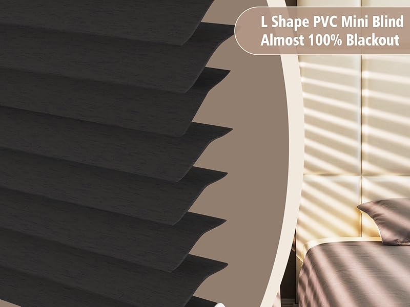 Chaudix Blackout Window Blinds, Brushed Blue Premium 1 Inch