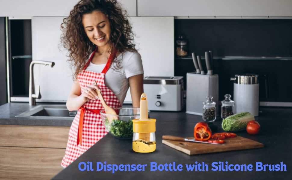Oil Dispenser Bottle with Silicone Brush