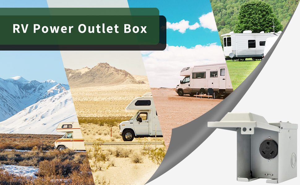 RVGUARD 30 Amp 125 Volt RV Power Outlet Box, Enclosed