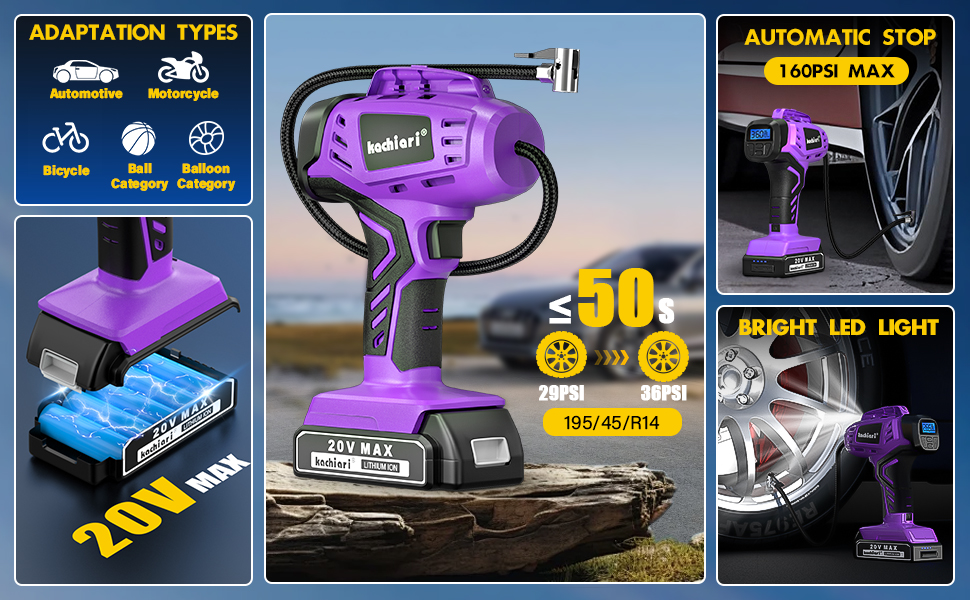 car tire inflator with chargeable battery