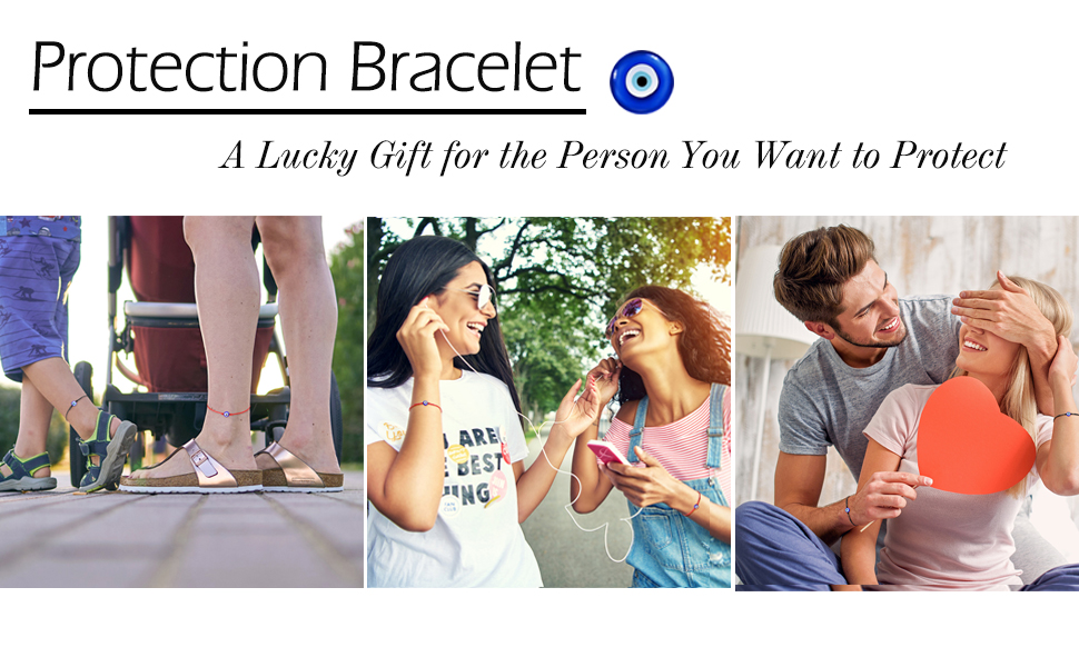 Evil Eye Anklet Bracelet for Women Red Nazar Kabbalah Protection
