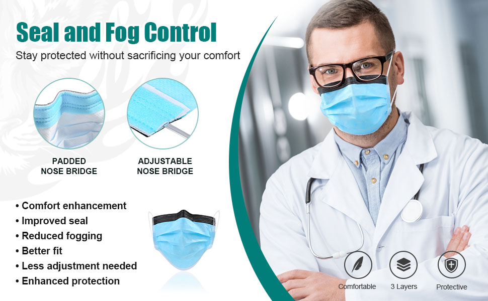 衛生医療用品・救急用品 Moisturizing Mask 3 pieces 10 sets Amazon.com: 50PCs Tigris Antifog Foam Blue Face Mask by