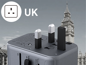 Universal Travel Adapter, EASEMO International Wall Charger with 3 USB-C & 2 USB... 23 UK plug
