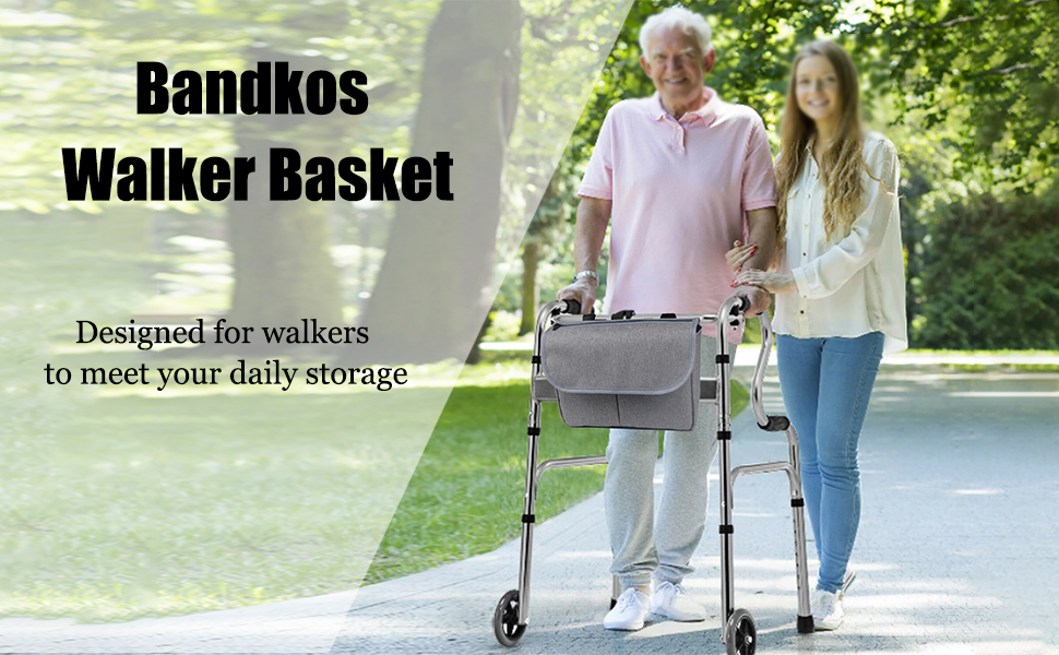Bandkos Walker Baskets for Rolling Folding Walker,Basket