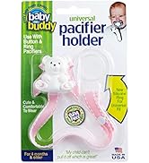 Baby Buddy Universal Pacifier Holder Clip - Snaps to Paci or Attach with Universal-Fit Silicone R...