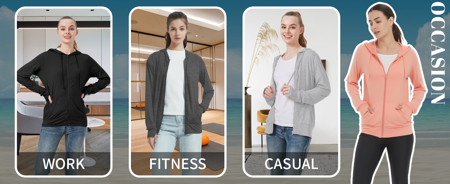 LETAOTAO Womens' Lightweight Zip Up Hoodies