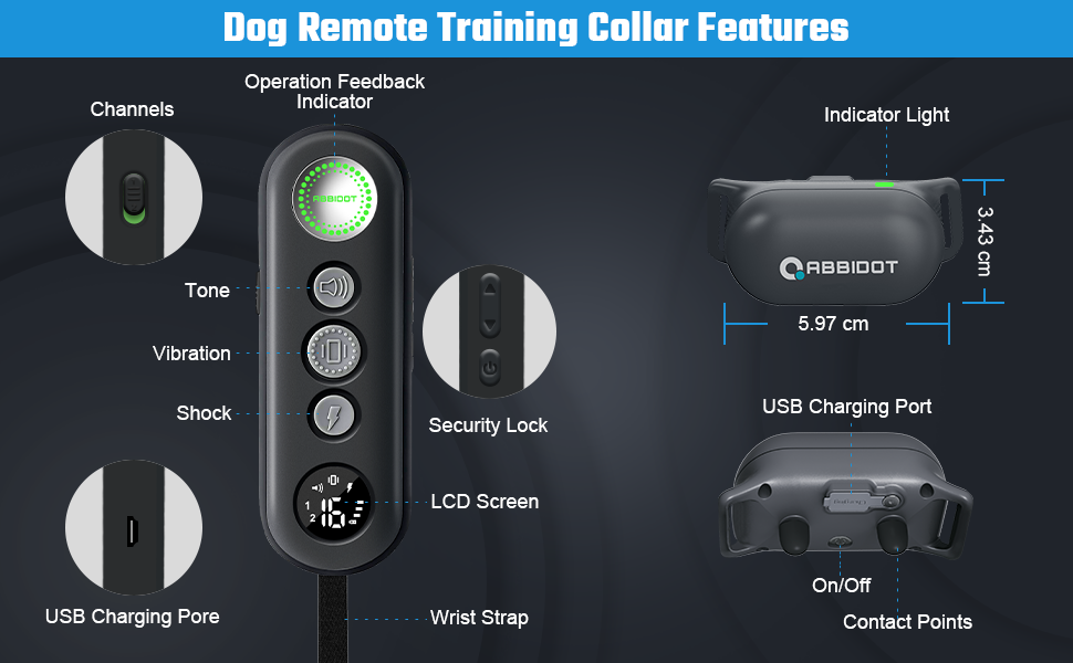 ABBIDOT Small Size Shock Collar for Dogs(8120 lbs) 3000 Ft Dog