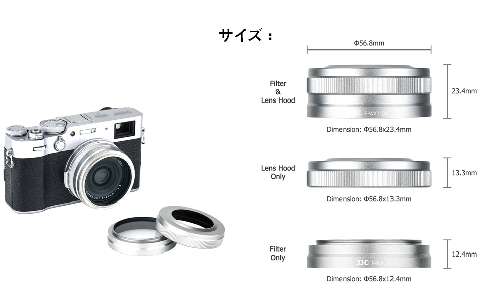 【ほぼ新品】FUJI TCL-X100 純正フィルター付 テレコンバージョンレンズ TCL-X100II シルバー: レンズ
