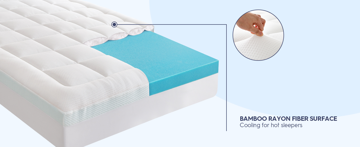 bamboo memory foam mattress topper