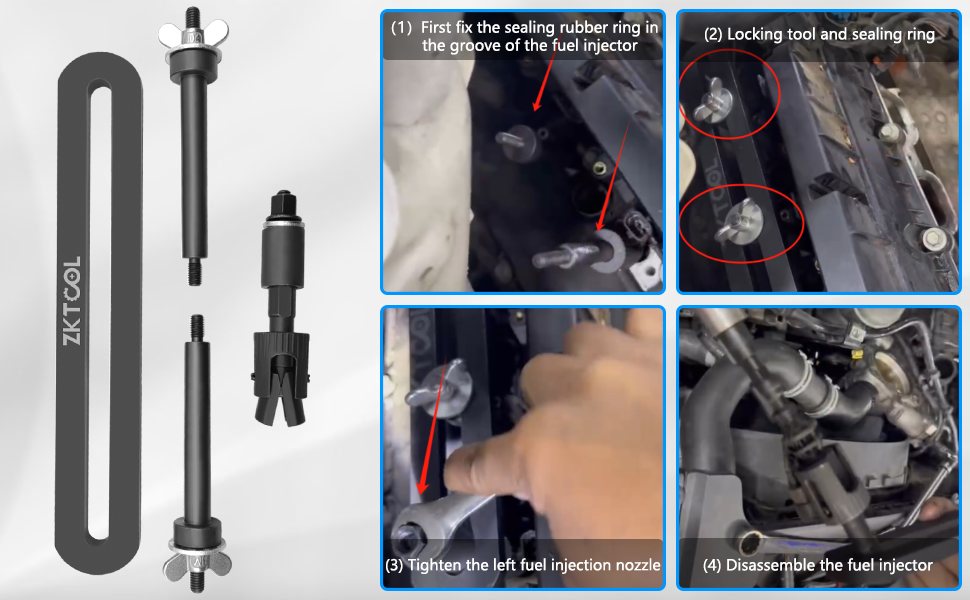 310-197 Fuel Injector Puller Removal Tool Kit For Land Rover Jaguar 3.0L 5.0L X150, XK, X250(XF) XJ