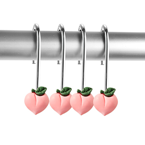 W1cwey 12pcs Peach Shower Curtain Hooks
