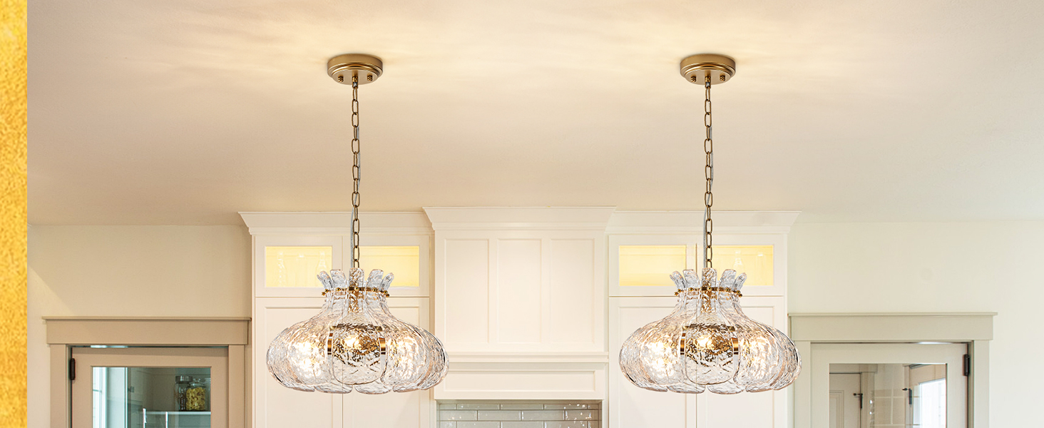 Modern Gold Glass Chandelier