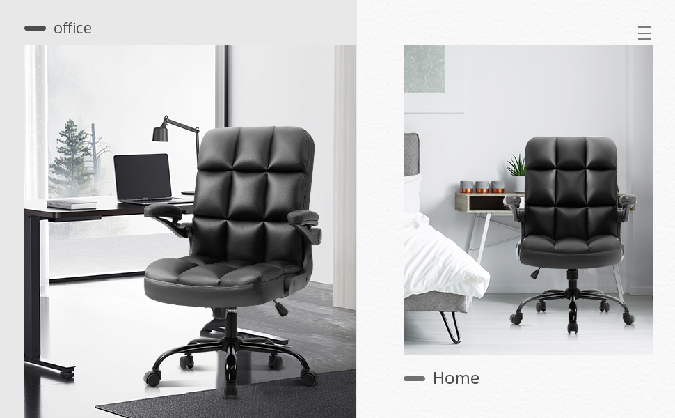 KERMS Padded Office Computer Desk Chair, Reclining Swivel