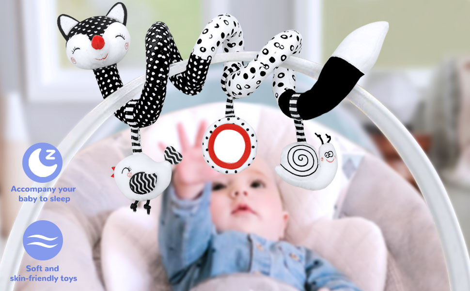 Car Seat Toys Baby Toys 0-3 Months Infant Toys Spiral Stroller Toys