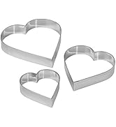 Tala Stainless Steel Heart Shape, Set of 3 cutters use with Cookie and Biscuit Dough, Pastry and ...