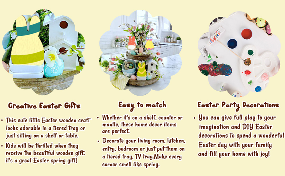 9Pcs Easter Wooden Eggs Decor, Unfinished Wooden Eggs