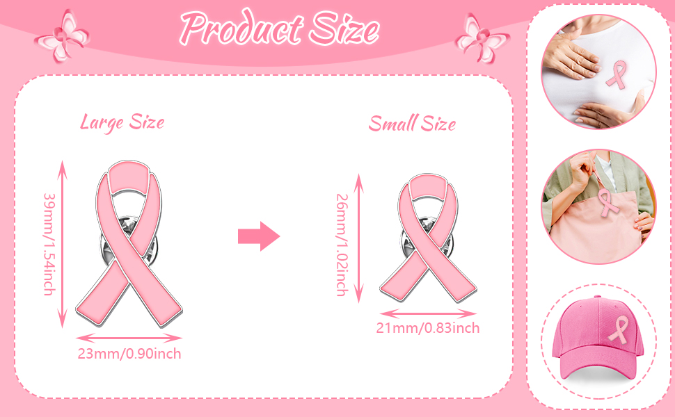 Pink Ribbon Enamel Brooch