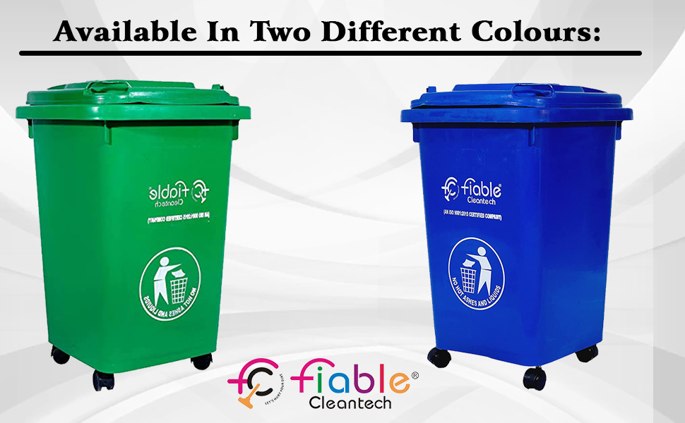 Buy Fiable Cleantech 50 Liter Dustbin With Lid Wheeled Dustbin