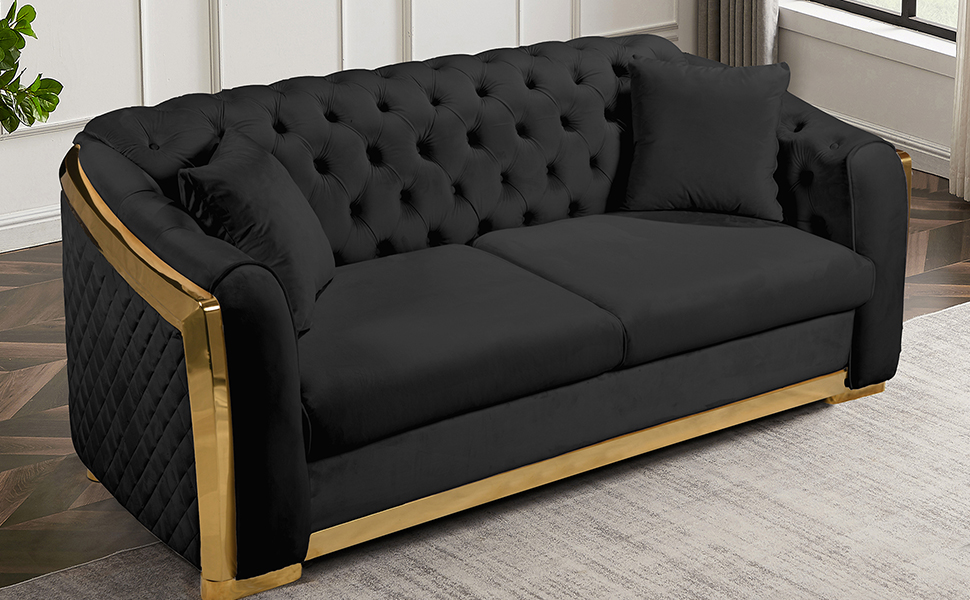 JURMALYN 81.1" Velvet Sectional Sofa Couch for Living Room