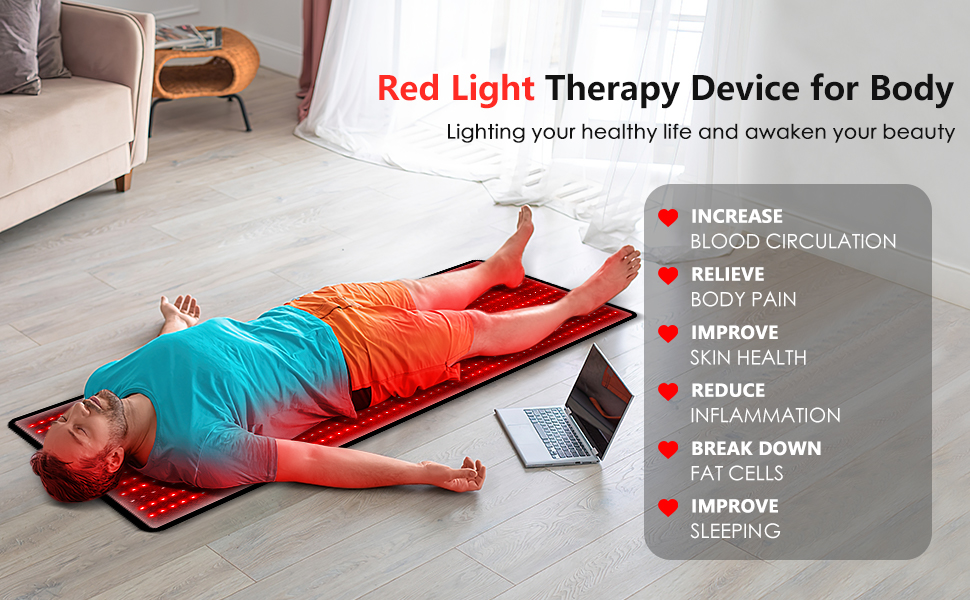 RUISQM Red Light Therapy Mat for Full Body 1280pcs LED 71