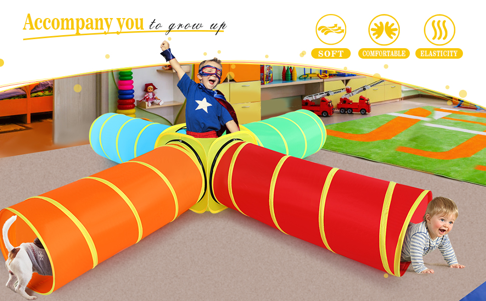 PigPigPen Kids Tunnel for Toddlers,Pop Up Play Tunnel Tent