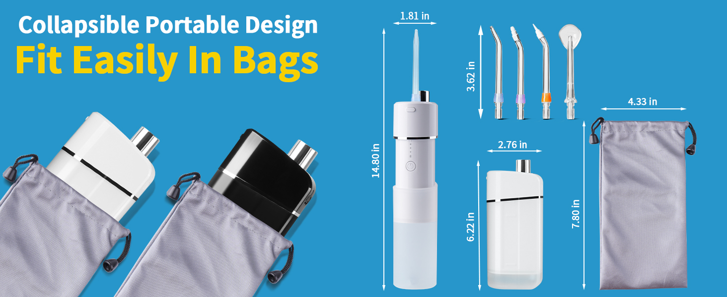 cordless water flosser with travel bag