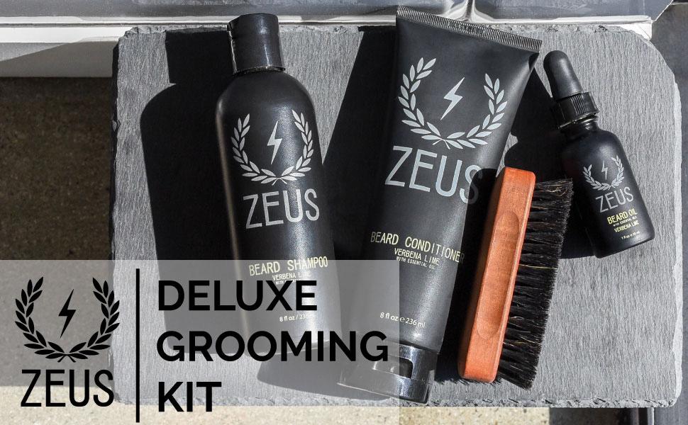 ZEUS Deluxe Beard Grooming Kit for Men Beard Care Gift Set to Soften