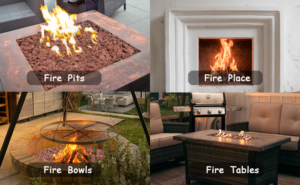 Lechloris 10Ib Natural Lava Rock for Fire Pit Red Volcanic Lava Stones for