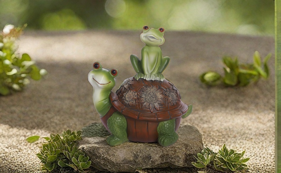 Frog Statues Garden Decor, Resin Frogs Outdoor Decor Animal