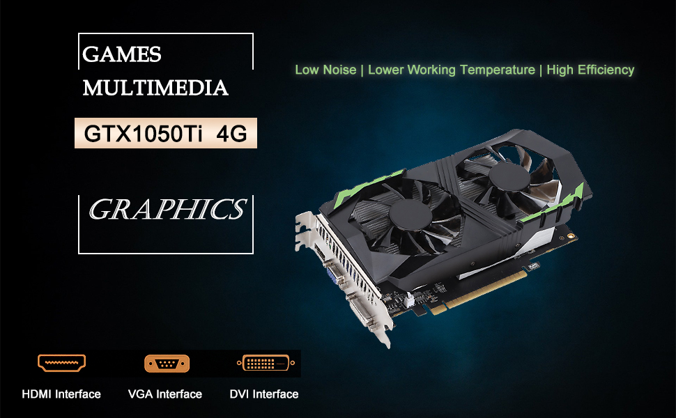 DDR5 Graphics Card, 128bit 4GB Gaming Graphics Card, Dual Fans with Low