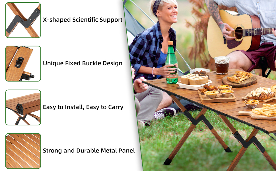 Fragess Portable Low Picnic Table, 4FT Boho Picnic Table