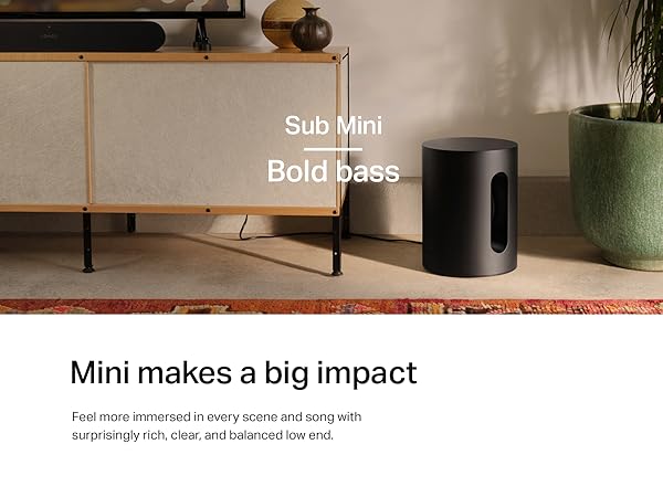 Sonos Sub Mini | Compact Wireless Subwoofer with Bold Bass