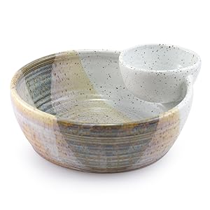 Deep Chip and Dip Pottery Dish Made in America