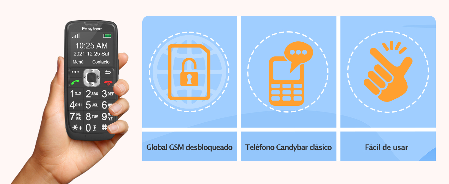 Teléfono celular fácil de usar