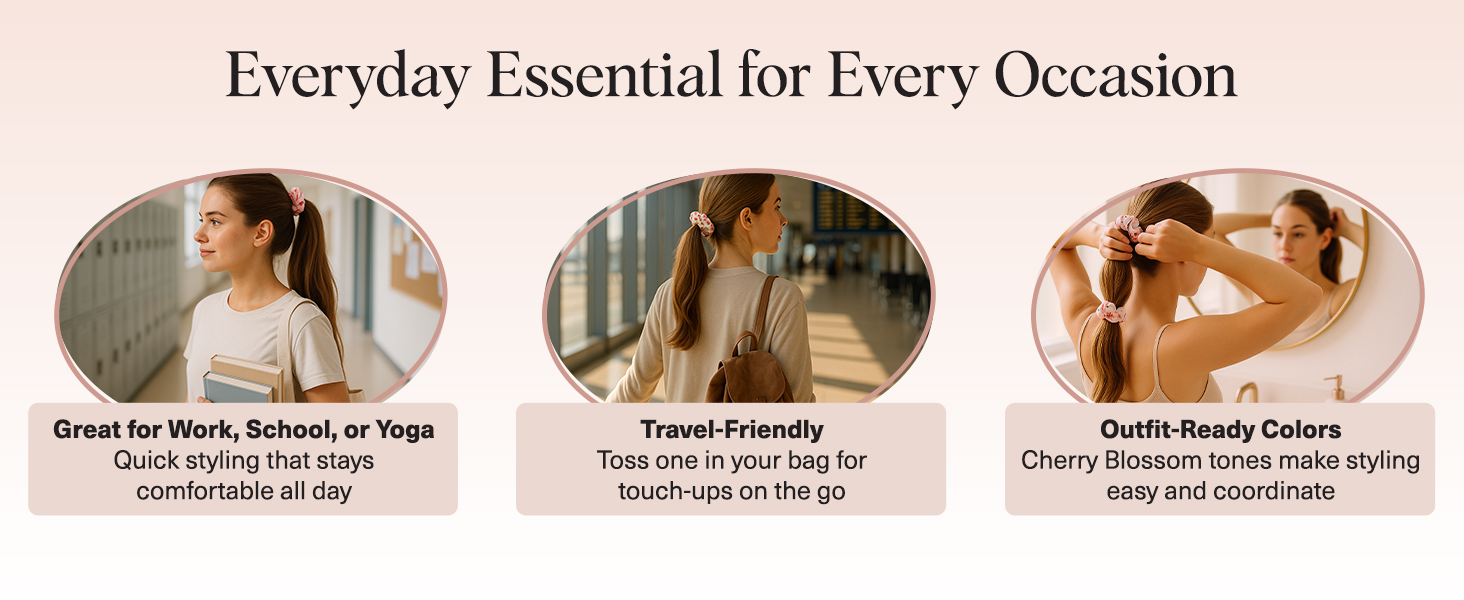 Kitsch Satin Scrunchies for Women - No Crease Hair Ties for Girls