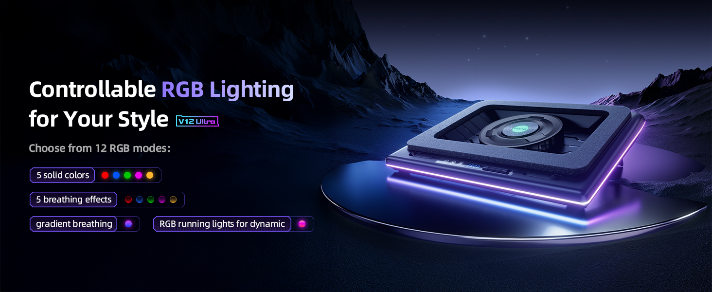 llano V12 Ultra RGB Gaming Laptop Cooling Pad