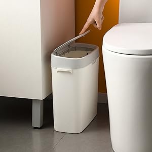 White 10L Slim Garbage Can