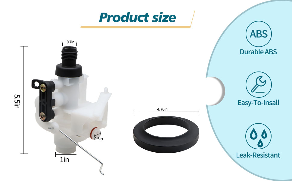 JTDER 31705 RV Toilet Water Valve Kit Compatible with Thetford Aqua