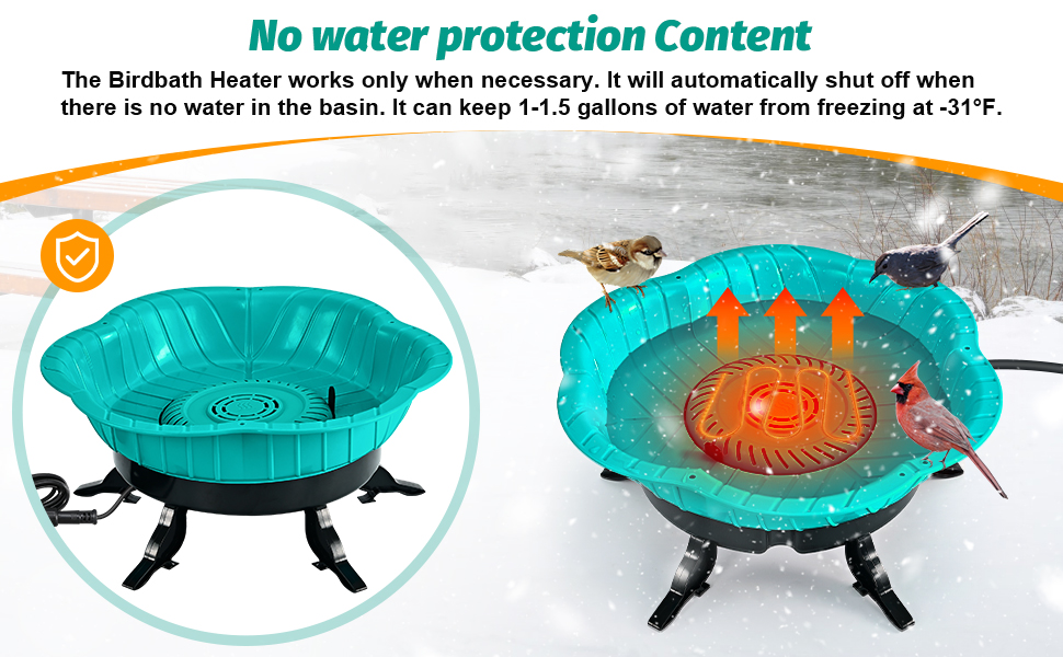 Bain d'oiseaux chauffés