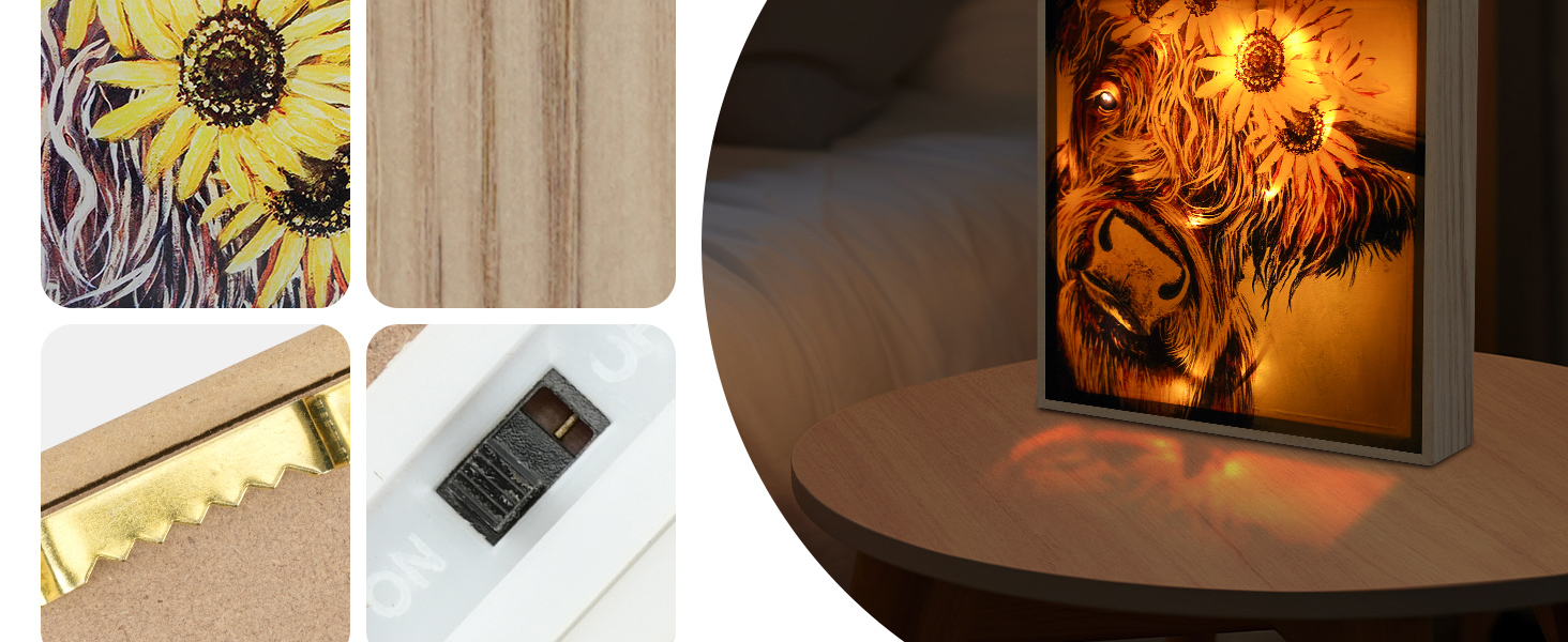 wall decor painting night light solar decor for home