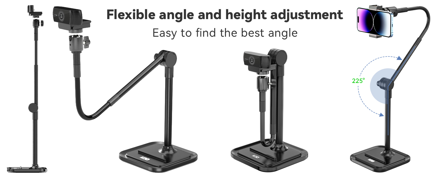 cam Stand with Phone Holder, 2 in 1 Adjustable Flexible