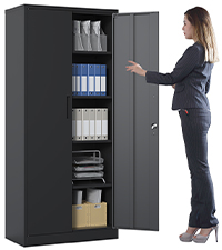 Amazon.com: BIZOEIRON Metal Storage Cabinet with Adjustable