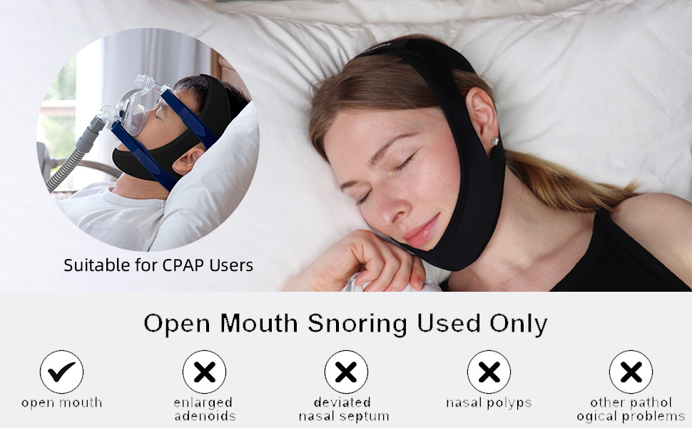 QBDCHJZ Chin Straps for Sleep Apnea/Chin Strap Comfortable Universal Anti Snoring Devices
