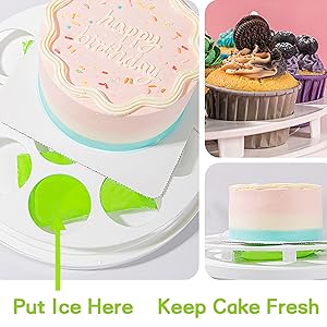  Cake Carrier with Handle, Plastic Cake Storage Container, Lockable Cake Holder with Cover Stand