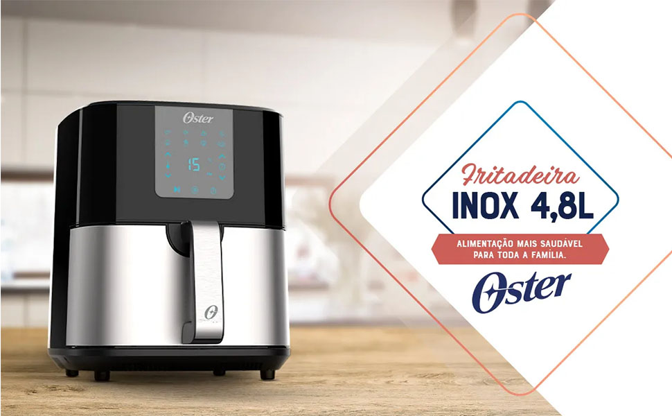 Fritadeira Ultra Digital 2 em 1 Inox 4,8L Oster com Painel Touch